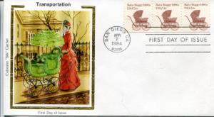 US FDC Scott #1902 Baby Buggy 1880's. Colorano Silk Cachet. Free Shipping.