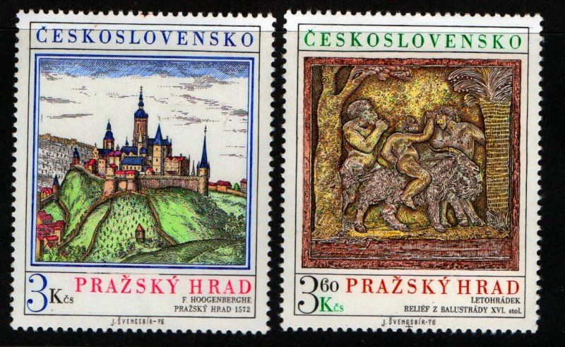 CZECHOSLOVAKIA  2081-2082 MNH PRAGUE CASTLE ART SET 1976