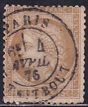 France 1873 Sc 61 Ceres 15c Bister Impressive Paris April 1876 CDS Stamp Used