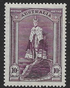 Australia 178 1938  10 sh VF Mint NH  ( thin paper )