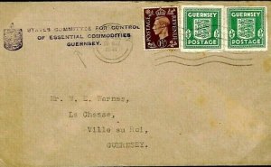 Channel Islands GUERNSEY WW2 Arms Local Issues KGVI MIXED FRANKING 1941 J283 