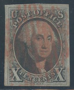 US Scott #2 Used, XF, PSE (Graded 90)