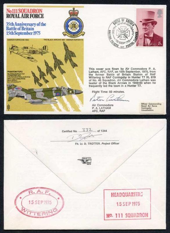 RAF37c No.111 Squadron RAF Signed by Air Cdre P.A. Latham