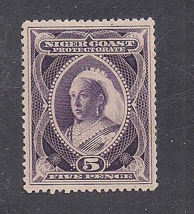 NIGER COAST PROT. SC# 47  PURPLE COLOR  VF/MOG