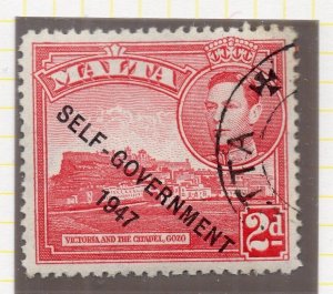 Malta 1948 Early Issue Fine Used 2d. Self Gov Optd NW-200438 