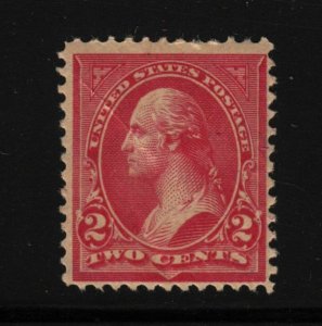 1895 Washington 2c carmine Sc 252 MHR OG single stamp CV $130