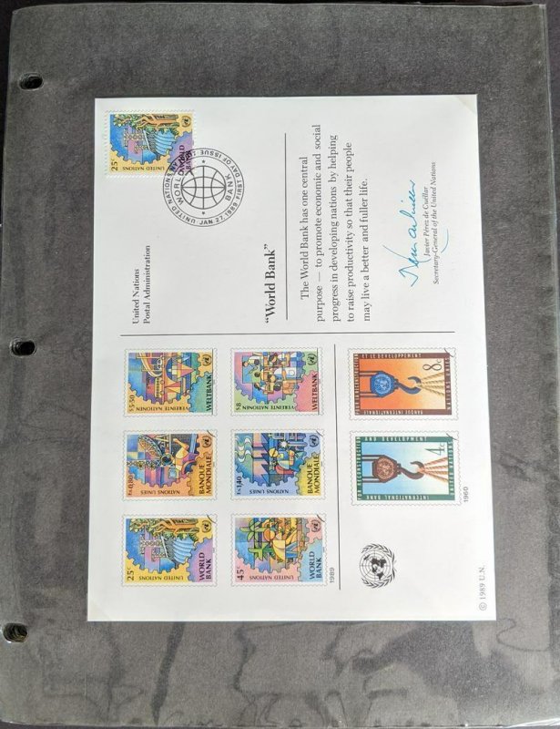 EDW1949SELL : U.N. Specialized collection of 1988-1991 mainly FDC issues.