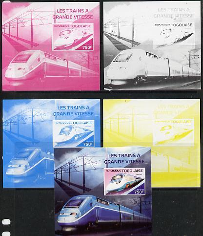 Togo 2014 High-Speed Trains #1 deluxe sheetlet - the set ...