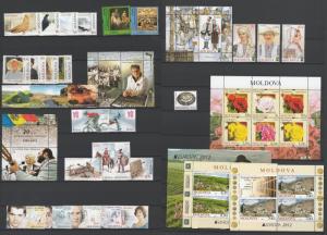 Moldova 2012 Complete year set MNH stamps, blocks, sheets and booklet
