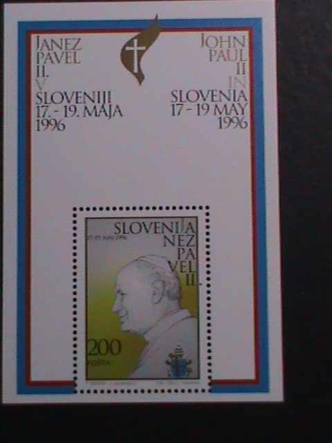 SLOVENIA 1996 SC# 254 VISIT OF POPE JOHN PAUL II MNH S/S VF-HARD TO FIND