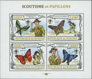 Scouts and Butterflies Stamp Robert Baden Powell Appias Nero S/S MNH #3153-3156