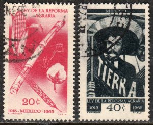 MEXICO 968-969 50th Ann of the Agrarian Reform Law Used. VF. (165)