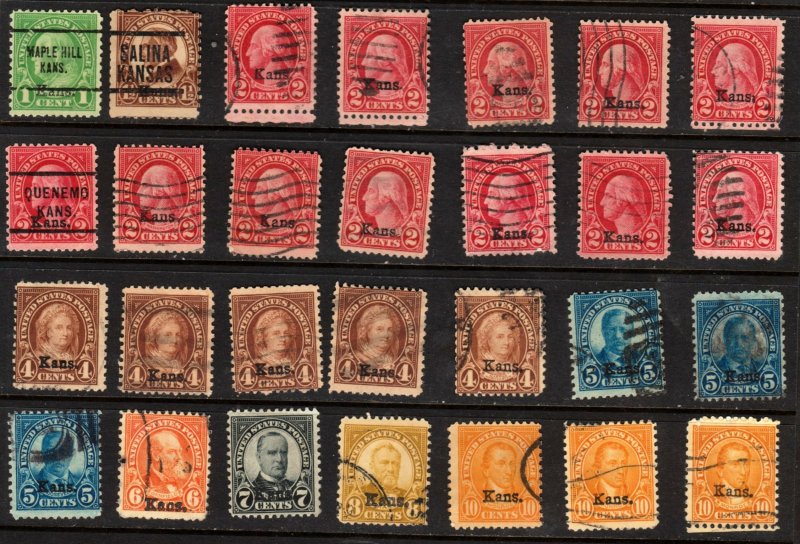 Kans ovpts DEALER OVERSTOCK 28 stamps total⭐⭐⭐⭐⭐