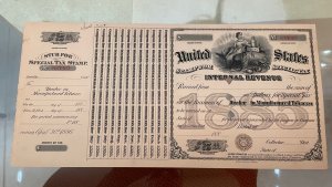 SET OF 19 Dealer in Manufactured Tobacco SPECIAL TAX REVENUE STAMPS