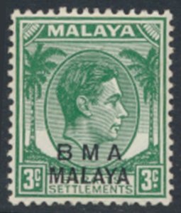 Straits Settlements SG 4 Type II SC# 258 * MNH OPT BMA see details & scans    