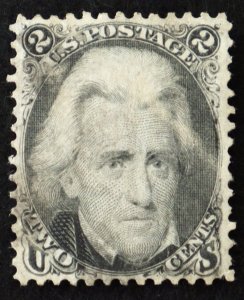 U.S. Used Stamp Scott #73 2c Jackson. Superb. Face-Free Cancel. A Gem!