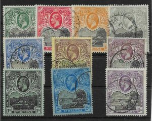 ST.HELENA SG72/81 1912-6 DEFINITIVE SET OF 10 USED (r)