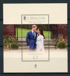 Gibraltar 2018 Prince Harry & Meghan Royal Engagement 1v M/S Royalty Stamps