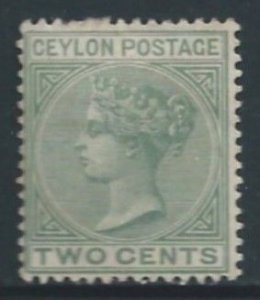 Ceylon #86 MH 2c Queen Victoria - Green