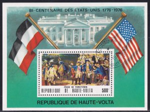 Upper Volta Sc N/L USA Bicentenary 1976 Yorktown Soldiers Flags SS Stamp CTO NH
