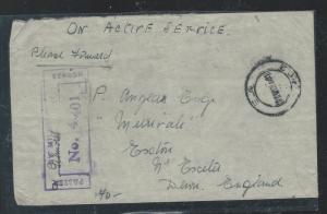 KENYA  UGANDA TANGANYIKA (P2609B) OAS STAMPLESS CENSOR TO ENGLAND