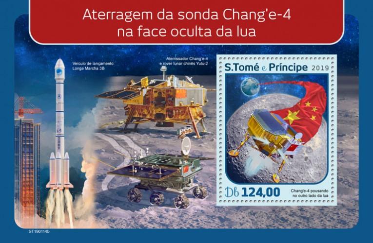 SAO TOME - 2019 - Chang'e 4 Landing on Moon - Perf Souv Sheet - MNH