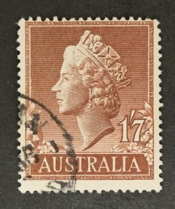 Australia Scott # 301   1sh 7d  Queen Elizabeth II  1957-03-13