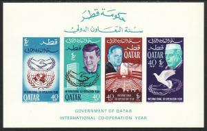 1966 Qatar imperf SS souvenir sheet complete ICY JFK U.N MNH Sc#  100 ABC