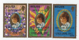 Belize  MNH Gold borders with overprint sc 618-620