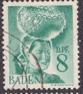 Germany -French Occupation Baden 1948 -  5n16 Used