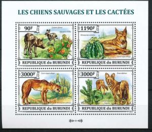 BURUNDI 2013 SHEET bur13320a CACTUS WILD DOGS WILDLIFE