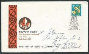 NEW ZEALAND 1972 6th Boy Scout Jamboree commem cover and cancel............42941