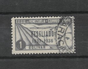 VENEZUELA 1937 RESELLADO 1937 1938 OVERPRINTED IN BLACK SURCHARGED SC C70 USED