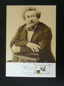 writer Alexandre Dumas literature maximum card France 2002 (ref 101706)