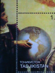 TAJIKISTAN-CHRISTOPHER COLUMBUS & HIS GLOBE-NUDE PAINTING- COLLECTIBLE-S/S