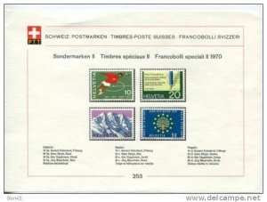 Switzerland 1970 Mi 923-939  MH Complete sets on 5 PTT Cards