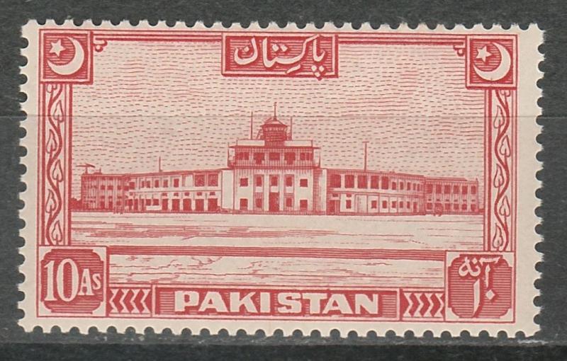 PAKISTAN 1949 BUILDING 10A MNH ** CRESCENT POINTS LEFT 