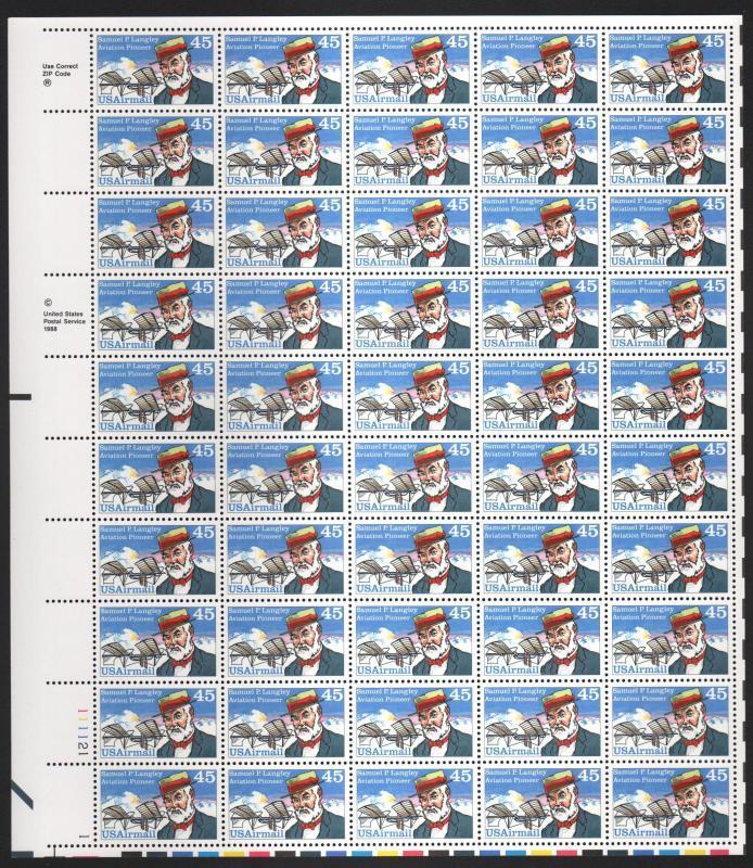 US #C118 Mint Sheet Samuel Langley 