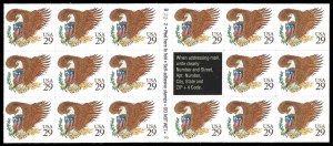 USA 2595a, 29c BROWN,Eagle & Shield , Booklet Pane of 17 MNH
