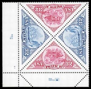 U.S.#3131a Pacific '97 32c Plate Block of 4, MNH.