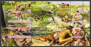 TCHAD CHAD SHEET PREHISTORIC MAN DINOSAURS FOSSILS