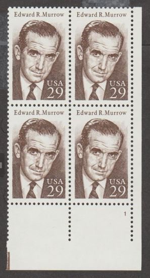 U.S. Scott #2812 Edward R. Marrow Stamp - Mint NH Plate Block