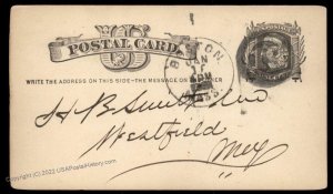 USA 1800s Boston Mass Negative Numeral 19 Fancy Cancel Cover 94970