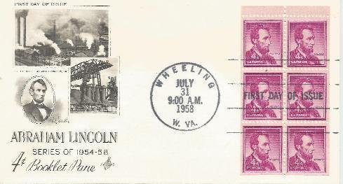 ahp40 4 cent Lincoln booklet pane fdc