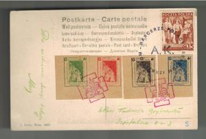 1940s Warsaw Poland Memorial Postcard Cover Remembering Jews Labels Judaica