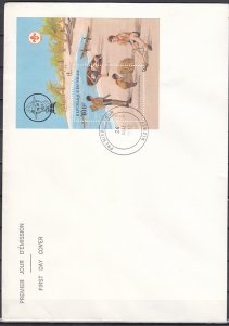 Niger, Scott cat. 590. Scouting Anniversary s/sheet on a First day cover. ^