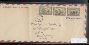 ?3 x 5 cent early 1929 air mail USA 5c 1st+10c 2nd double weight  cover Canada
