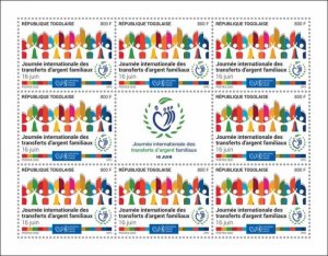 Togo - 2020 Family Remittances - 8 Stamp Sheet - TG200334c1