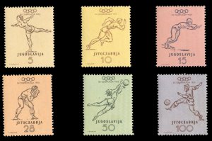 Yugoslavia #359-364 Cat$55, 1952 Olympics, complete set, never hinged
