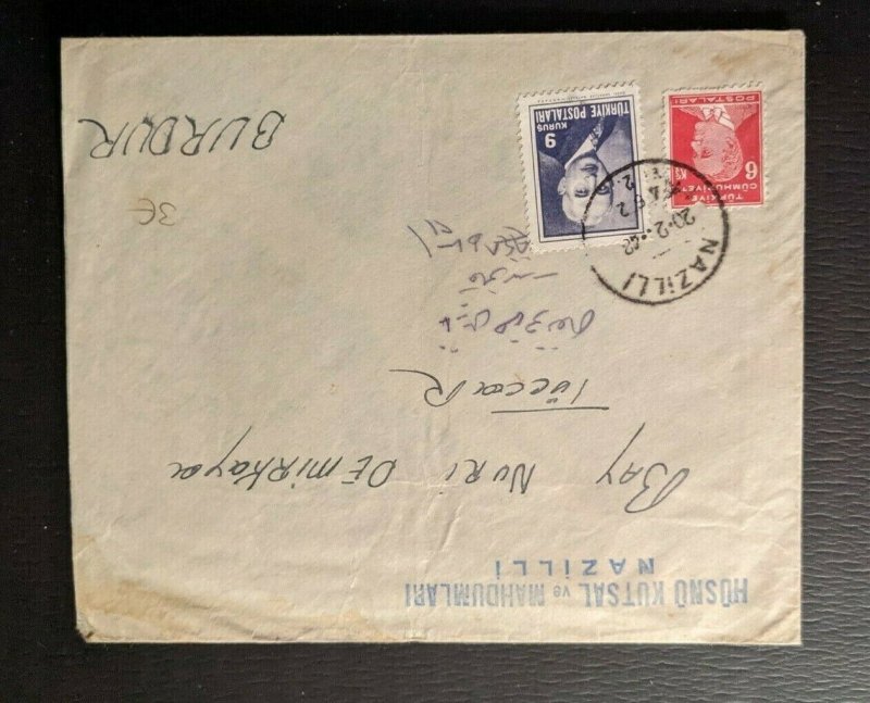 1948 Nazilla Turkey Cover to Burdur Turkey